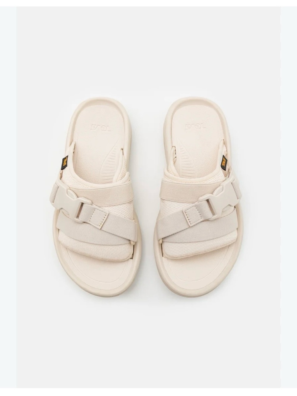 Teva Cream Slide Sandals with Adjustable Straps